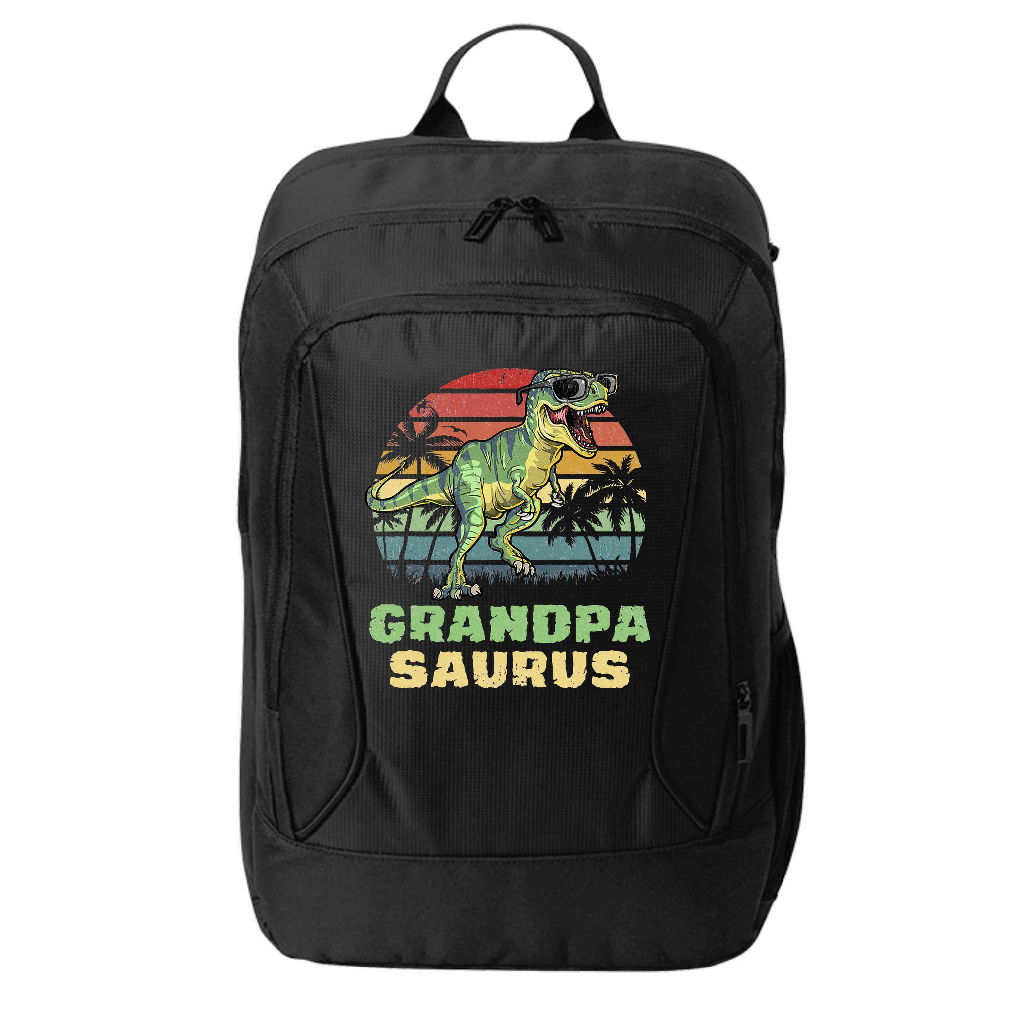 Grandpasaurus T Rex Dinosaur Grandpa Saurus Family Matching City Backpack