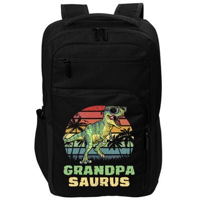 Grandpasaurus T Rex Dinosaur Grandpa Saurus Family Matching Impact Tech Backpack