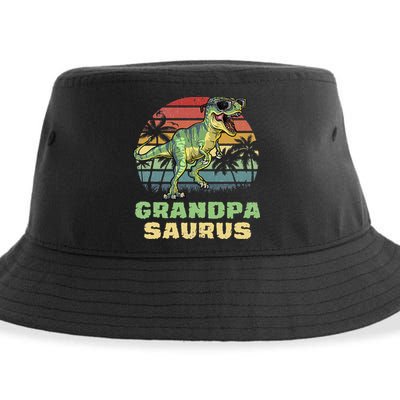 Grandpasaurus T Rex Dinosaur Grandpa Saurus Family Matching Sustainable Bucket Hat