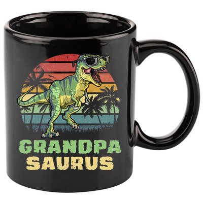 Grandpasaurus T Rex Dinosaur Grandpa Saurus Family Matching 11oz C Handle Ceramic Mug