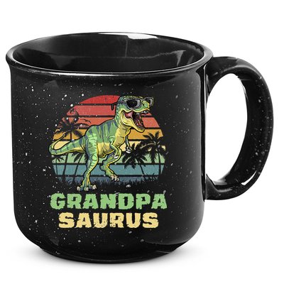 Grandpasaurus T Rex Dinosaur Grandpa Saurus Family Matching 15oz Campfire Ceramic Mug