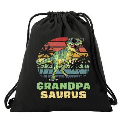 Grandpasaurus T Rex Dinosaur Grandpa Saurus Family Matching Drawstring Bag