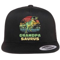 Grandpasaurus T Rex Dinosaur Grandpa Saurus Family Matching Flat Bill Trucker Hat