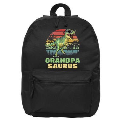 Grandpasaurus T Rex Dinosaur Grandpa Saurus Family Matching 16 in Basic Backpack