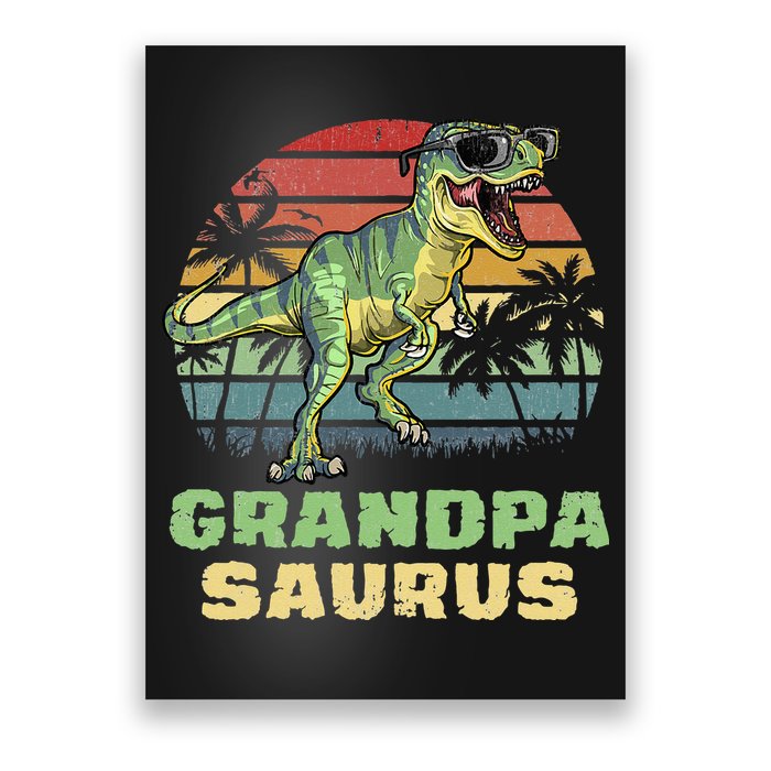 Grandpasaurus T Rex Dinosaur Grandpa Saurus Family Matching Poster