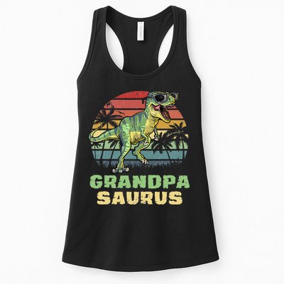 Grandpasaurus T Rex Dinosaur Grandpa Saurus Family Matching Womens Tank Top