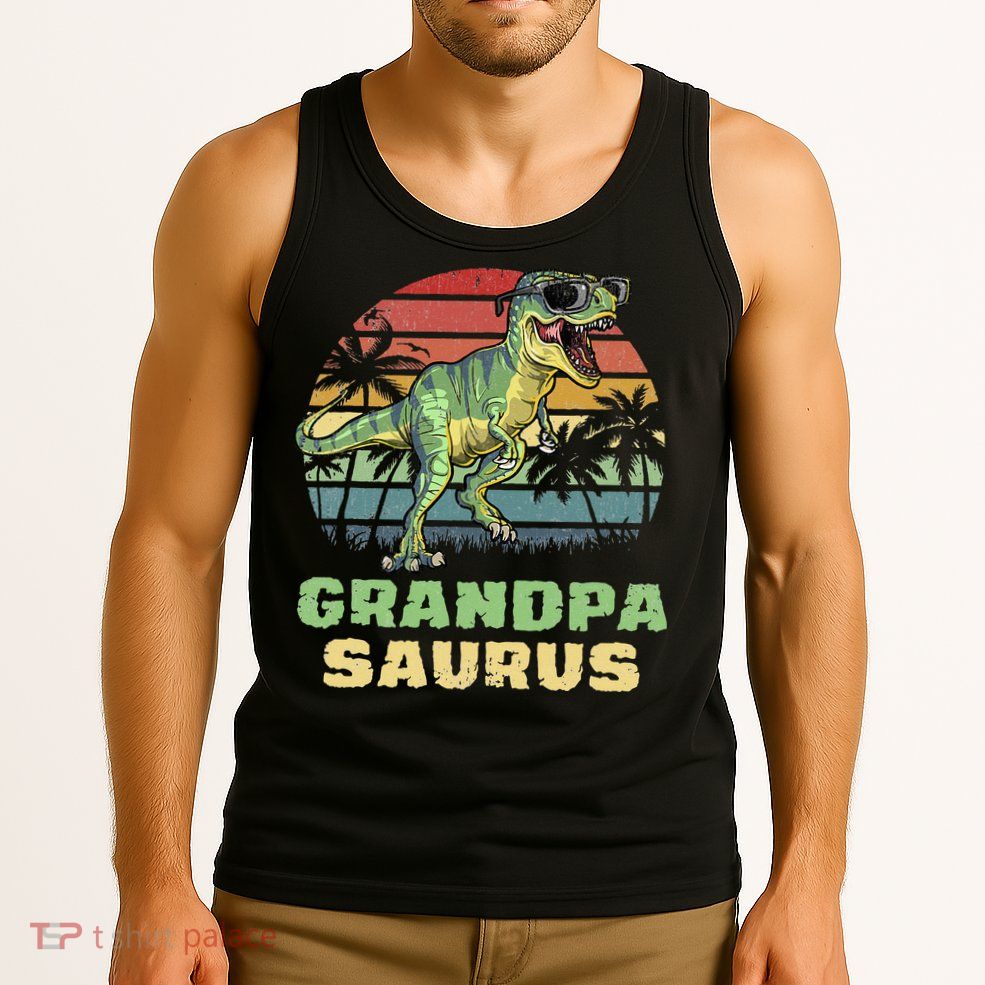Grandpasaurus T Rex Dinosaur Grandpa Saurus Family Matching Tank Top