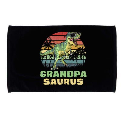 Grandpasaurus T Rex Dinosaur Grandpa Saurus Family Matching Microfiber Hand Towel