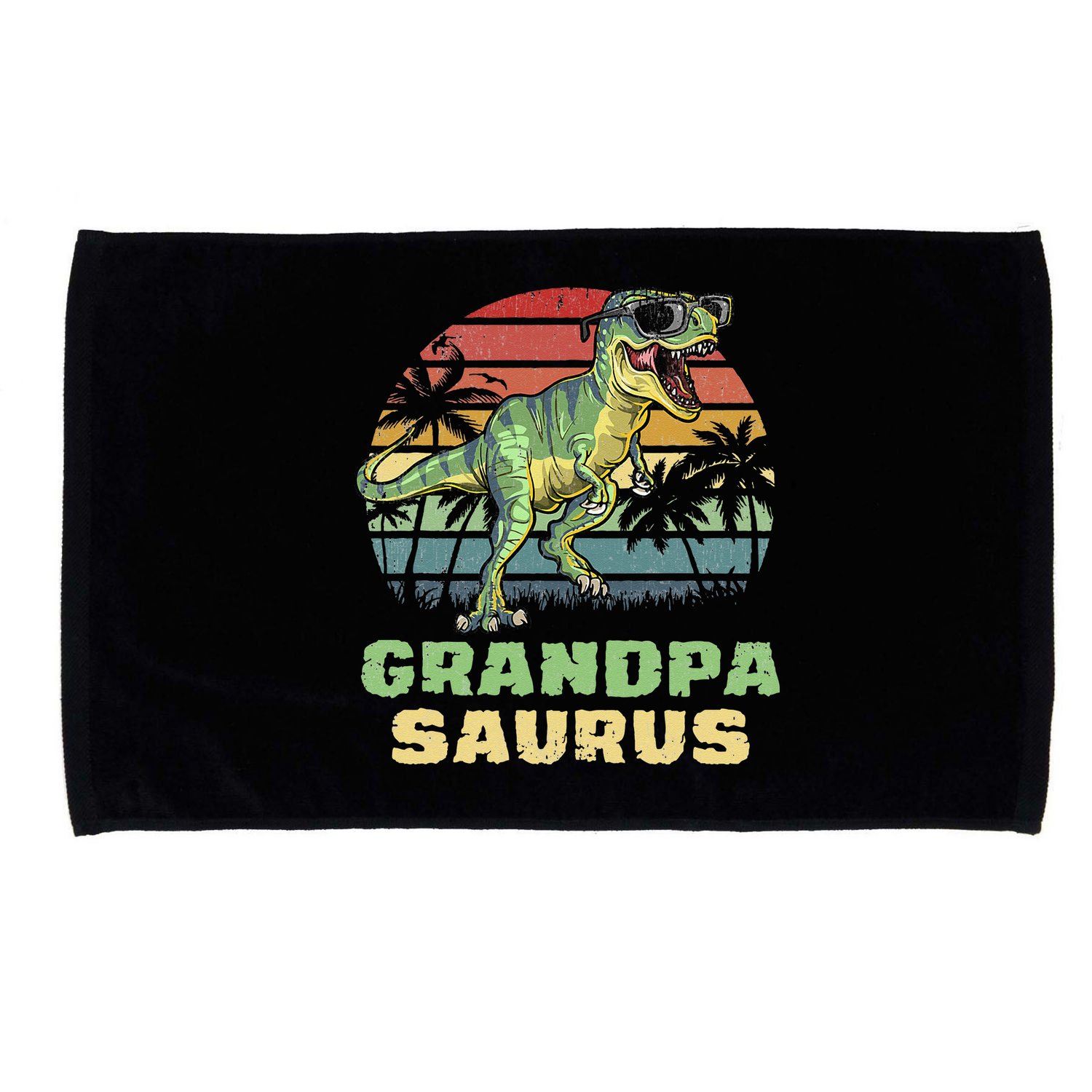 Grandpasaurus T Rex Dinosaur Grandpa Saurus Family Matching Microfiber Hand Towel