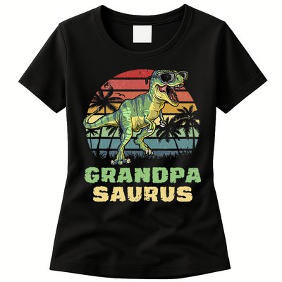 Grandpasaurus T Rex Dinosaur Grandpa Saurus Family Matching Womens T-Shirt