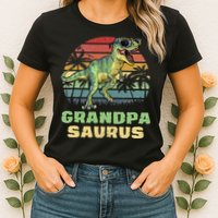 Grandpasaurus T Rex Dinosaur Grandpa Saurus Family Matching Womens T-Shirt