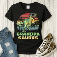 Grandpasaurus T Rex Dinosaur Grandpa Saurus Family Matching Womens T-Shirt