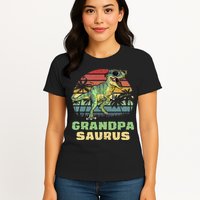 Grandpasaurus T Rex Dinosaur Grandpa Saurus Family Matching Womens T-Shirt