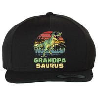 Grandpasaurus T Rex Dinosaur Grandpa Saurus Family Matching Wool Snapback Cap