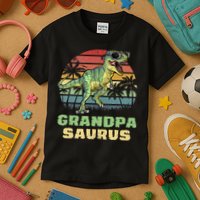 Grandpasaurus T Rex Dinosaur Grandpa Saurus Family Matching Kids T-Shirt