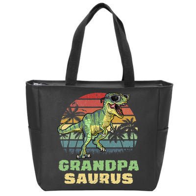 Grandpasaurus T Rex Dinosaur Grandpa Saurus Family Matching Zip Tote Bag