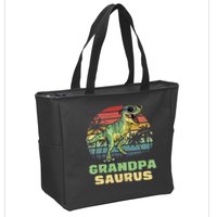 Grandpasaurus T Rex Dinosaur Grandpa Saurus Family Matching Zip Tote Bag