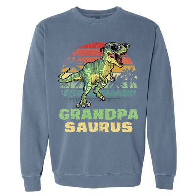 Grandpasaurus T Rex Dinosaur Grandpa Saurus Family Matching Garment-Dyed Sweatshirt