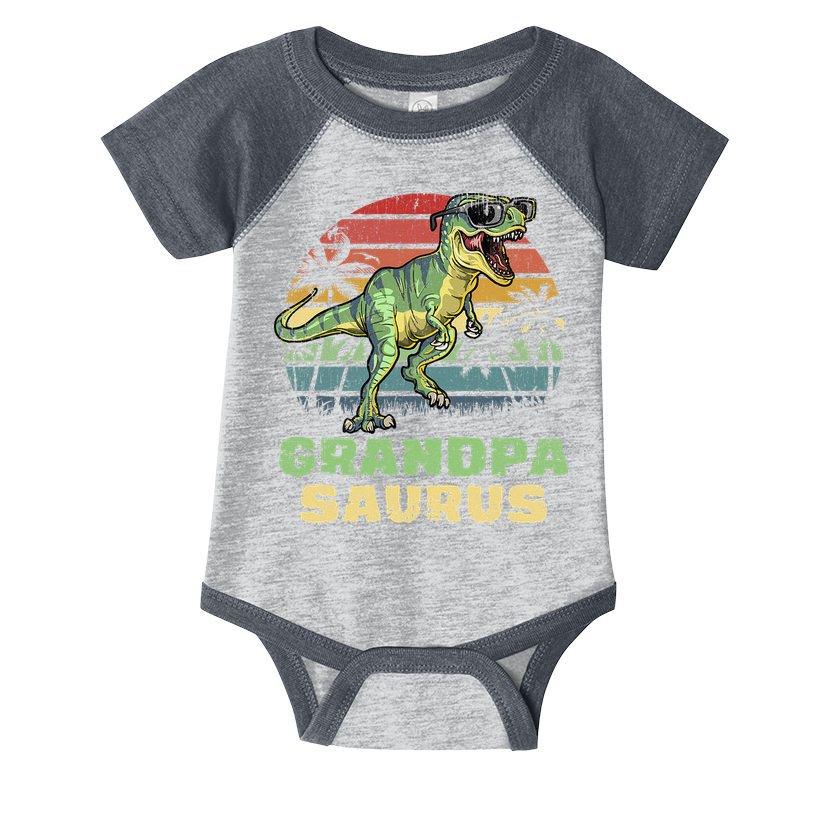 Grandpasaurus T Rex Dinosaur Grandpa Saurus Family Matching Infant Baby Jersey Bodysuit