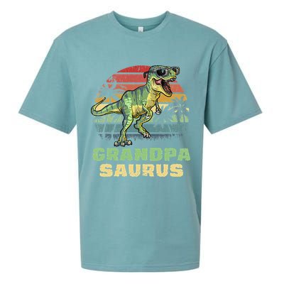 Grandpasaurus T Rex Dinosaur Grandpa Saurus Family Matching Sueded Cloud Jersey T-Shirt