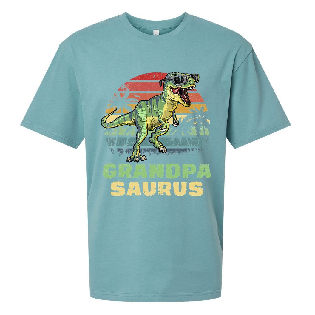 Grandpasaurus T Rex Dinosaur Grandpa Saurus Family Matching Sueded Cloud Jersey T-Shirt