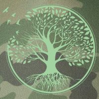 Green Tree Roots And Birds Emblem Nature Lover Legacy Tie Dye Trucker Hat