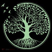 Green Tree Roots And Birds Emblem Nature Lover Tall T-Shirt