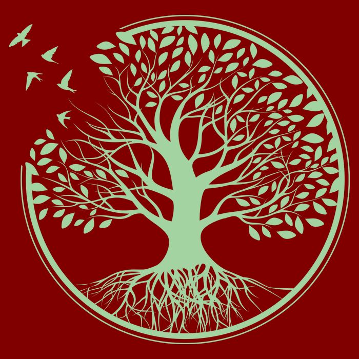 Green Tree Roots And Birds Emblem Nature Lover Cooling Performance Crew T-Shirt