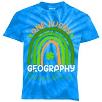 Geography Teacher Rainbow St Patricks Day One Lucky Teacher Gift Kids Tie-Dye T-Shirt