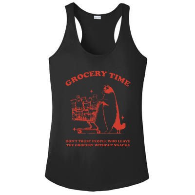 Grocery Time Retro Sarcastic Retro Vintage Cat Lover Ladies PosiCharge Competitor Racerback Tank