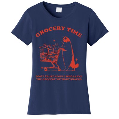 Grocery Time Retro Sarcastic Retro Vintage Cat Lover Women's T-Shirt