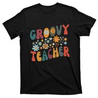 Groovy Teacher Retro Colorful Design Teacher Day Teaching T-Shirt