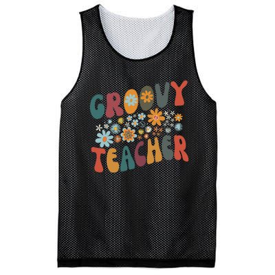 Groovy Teacher Retro Colorful Design Teacher Day Teaching Mesh Reversible Basketball Jersey Tank