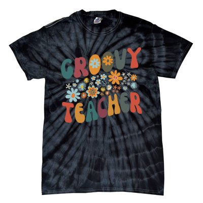 Groovy Teacher Retro Colorful Design Teacher Day Teaching Tie-Dye T-Shirt