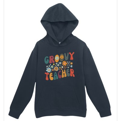 Groovy Teacher Retro Colorful Design Teacher Day Teaching Urban Pullover Hoodie