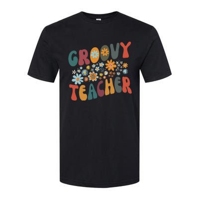 Groovy Teacher Retro Colorful Design Teacher Day Teaching Softstyle CVC T-Shirt