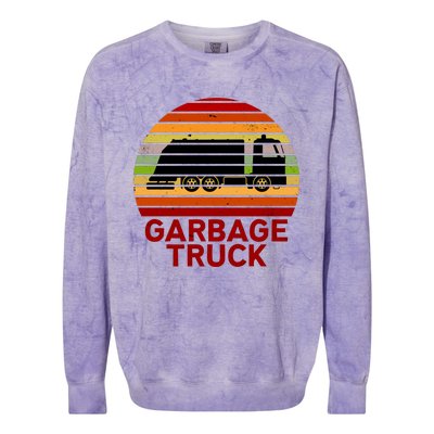 Garbage Truck Retro Colorblast Crewneck Sweatshirt