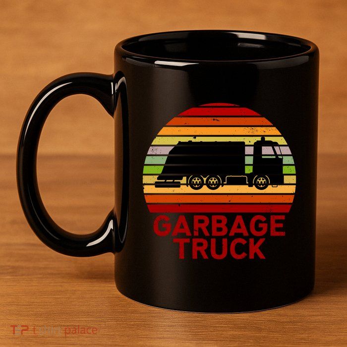 Garbage Truck Retro 11oz C Handle Ceramic Mug