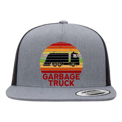 Garbage Truck Retro Flat Bill Trucker Hat