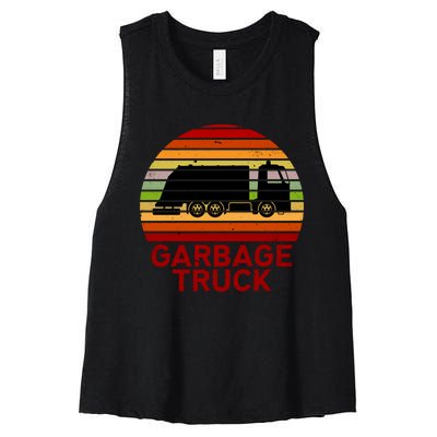 Garbage Truck Retro Women's Racerback Cropped Tank