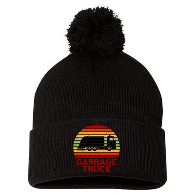 Garbage Truck Retro Pom Pom 12in Knit Beanie