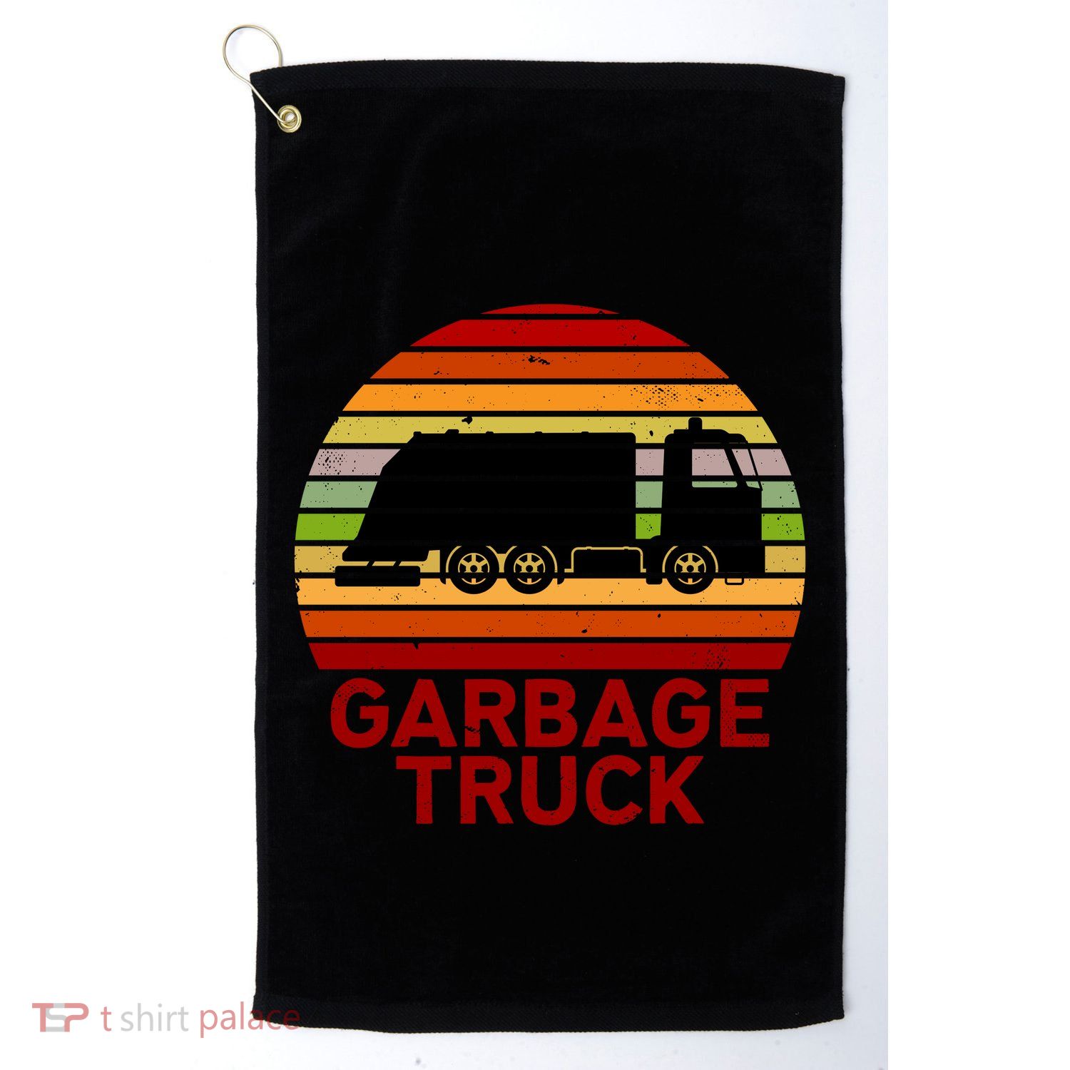 Garbage Truck Retro Golf Towel