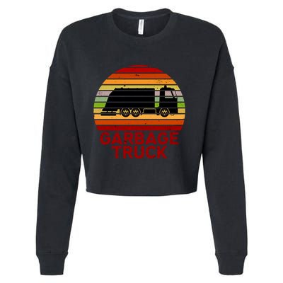 Garbage Truck Retro Cropped Pullover Crew