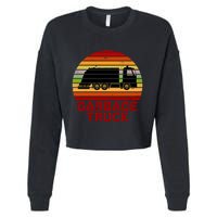 Garbage Truck Retro Cropped Pullover Crew