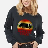 Garbage Truck Retro Cropped Pullover Crew