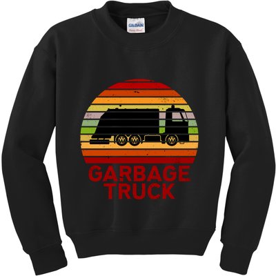 Garbage Truck Retro Kids Sweatshirt
