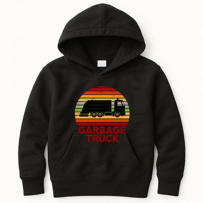 Garbage Truck Retro Kids Hoodie