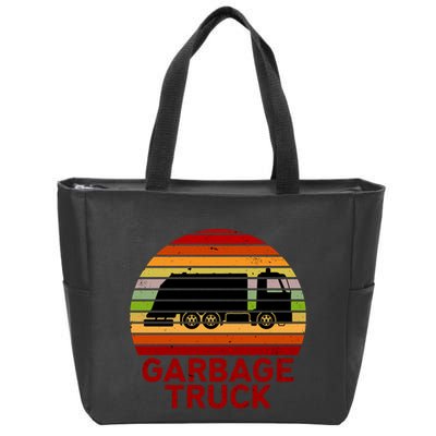 Garbage Truck Retro Zip Tote Bag