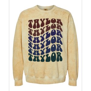 Girl Taylor Retro First Name Personalized Colorblast Crewneck Sweatshirt