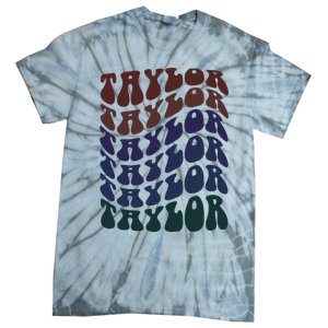 Girl Taylor Retro First Name Personalized Tie-Dye T-Shirt